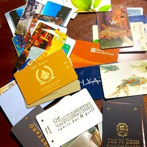 50 Key Cards from 5 Star Hotels St. Regis, Fairmont, W, Hyatt, Westin.